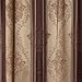 Tuscan Stripe Scroll Stripe Jacquard Blackout Rod Pocket Single Panel, 52-Inch by 84-Inch, Mocha