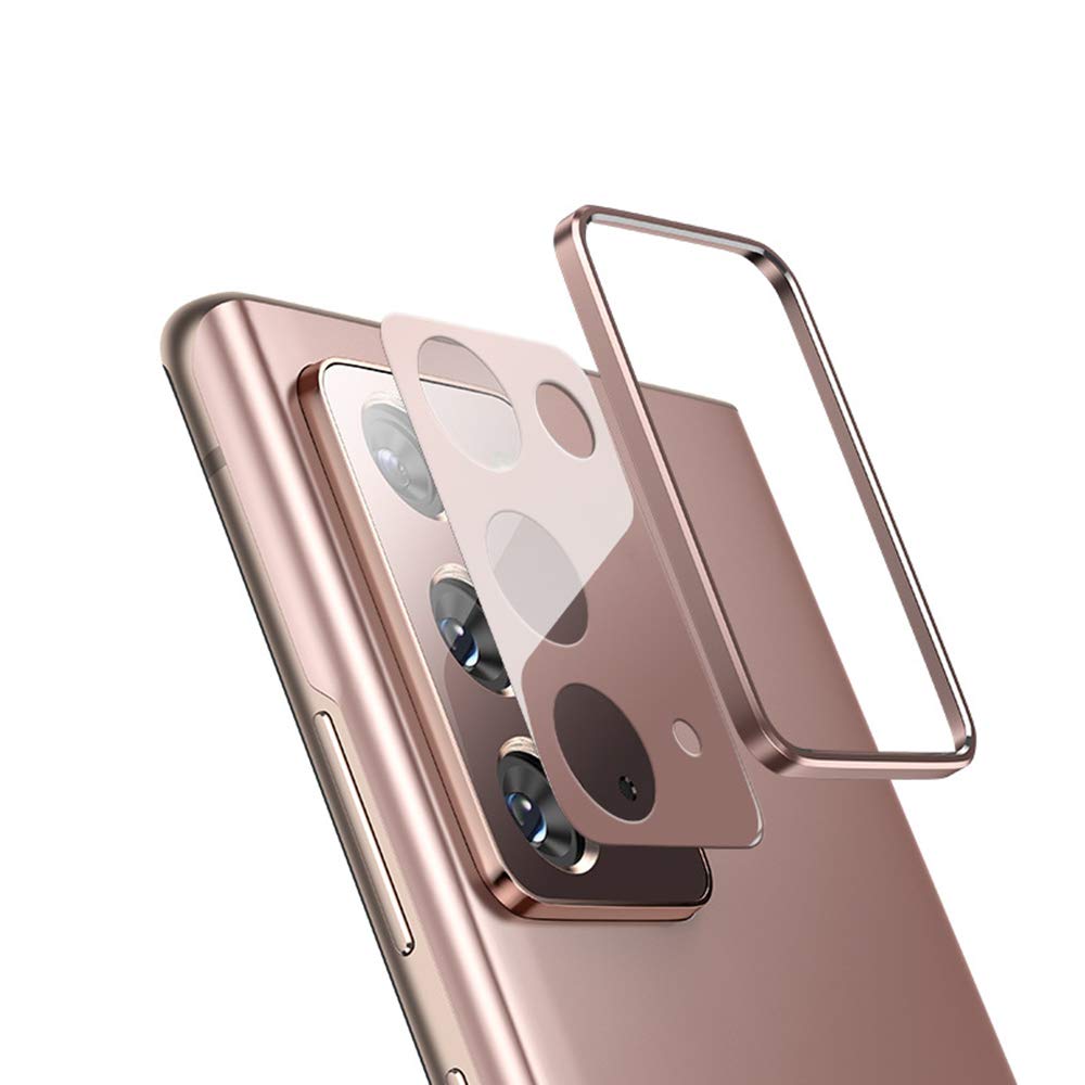 NOKOER Camera Lens Protector for Samsung Galaxy Note 20, [2 in 1] Camera Lens Protector Ring + Camera Lens Tempered Glass Protector Film, 360 Degree Protection [Anti-Fall] [Wear Resistant] - Gold