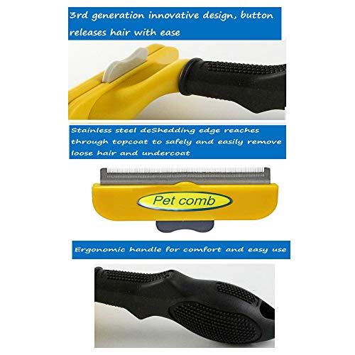 Jason zeng Pet Trim Deshedding Comb, Dog Cat and Horse Dematting Brush Undercoat Grooming Tools, Short Medium or Long Hair Detangler, Effectively Reducing Shedding 95% (Large) - Thumbnail 2