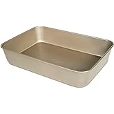 Glad Baking Pan Nonstick - Oblong Metal Dish for Cake and Lasagna - Heavy Duty Carbon Steel Bakeware, Large