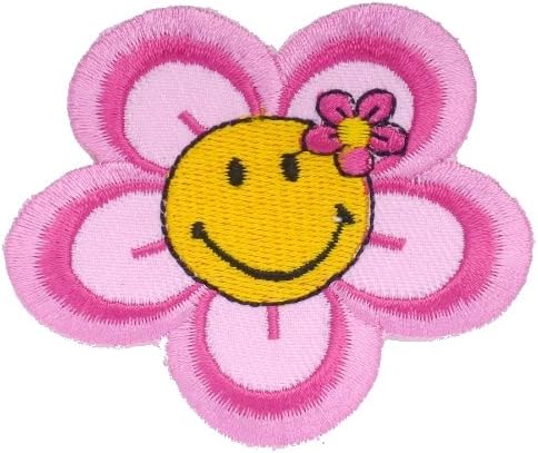 Sunflower (Pink) Iron on Sew on Embroidered Patch Badge Applique Motif