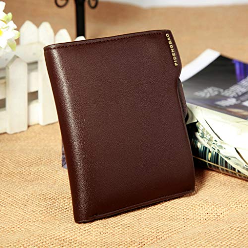 Yomiafy Men's Fashion Leather Zipper Wallets Coin Pocket ID Card Holder Purse Clutch Bags