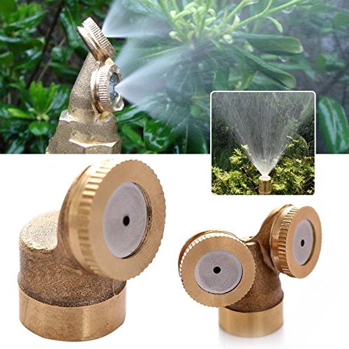 KICODE TOPmountain 2 Pack Misting Nozzles Adjustable Garden Sprinkler Garden Hose Nozzle Copper Nozzle 1/2" Internal Thread 1/4" External Thread Brass - Thumbnail 2