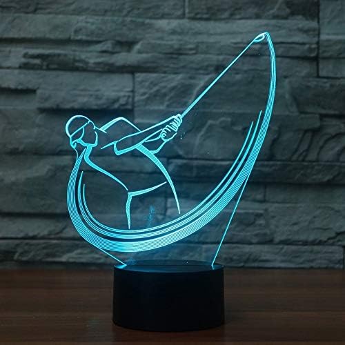 7 Color Change Acrylic Golf Swing Modelling 3D Desk Table Lamp Led Night Light Lighting Fixture Sports Fans Gifts han-8828