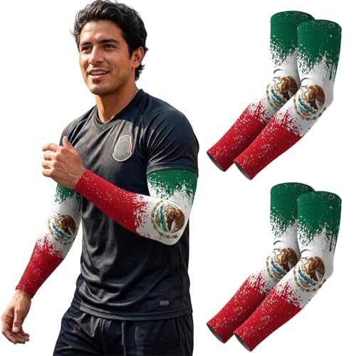 UZNOONL 2 Pares Mangas para Brazos UV, Fresco Manga Protectora para Brazo, Mangas para Brazos para Hombrey Mujer para Decoracion para COPA MUDIAL 2026