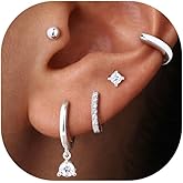 Turandoss Gold Hoop Earrings for Women Trendy, Hypoallergenic 14K Gold Plated Huggies Earring Set Dainty Cartilage Earring Stacks for Multiple Piercing Jewelry Hoop Earrings for Women