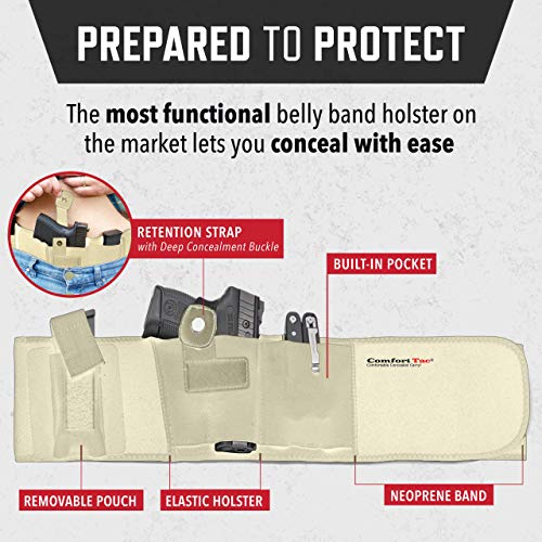 ComfortTac Ultimate Belly Band Holster for Concealed Carry Fits Smith