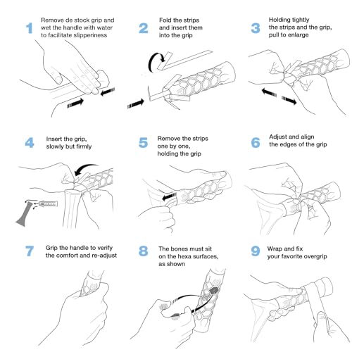 Hesacore Padel Tour Grip - Comfort Grip for Tennis Elbow, Higher Grip Strength, Less Vibrations, Finger Support, Helps Sweat Hands, Club Players, Size S