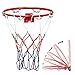 Urnanal Basketball Rim Replacement, Hanging Wall Mounted Basketball Goal Hoop Rim with Net Screw for Outdoors and Indoor, 32 cm/ 12.6 inch
