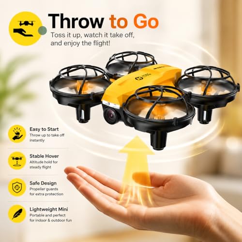 Holy Stone HS420 Mini Drone with 1080P HD FPV Camera for Kids Adults Beginners, Pocket RC Quadcopter with 3 Batteries 1Carrying Case,Toss to Launch,Gesture Selfie, Altitude Hold, Circle Fly