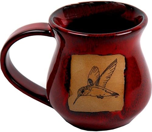 ALWAYS AZUL POTTERY Hummingbird Small 10 Oz Mug in Real Red Glaze - Handmade Ceramic Coffee Mug - Stylish and Unique Handcrafted Artistic Drinkware - Polished Clay Cups, Great for Coffee, Tea, & More