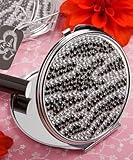 Classy Compact Mirror Favors with Zebra Print Rhinestones
