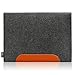 Lavievert Gray Felt Case Real Leather Bottom Bag Magnetic Button Sleeve for Apple 13