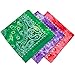CoverYourHair - Tie Dye & Paisley Bandanas - 6 Pack Colorful Cotton Bandanas