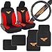 Wonder Woman Auto Accessories Combo Pack - Waterproof Seat Covers, Synth Leather Steering Wheel Cover & 4 Piece Car Floor Mats