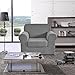 CHUN YI Stretch Armchair Sofa Slipcover 2 Piece Sofa Cover, 1 Seater Chair Slipcover Coat Soft Washable Furniture Covers with Elastic Bottom, Checks Spandex Jacquard Fabric, Small, Light Gray