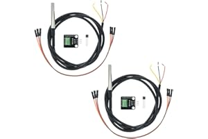 2 Pack Temperature Sensor Module Kit with Waterproof Stainless Steel Probe, emperature Sensor Chip for Arduino and Raspberry 