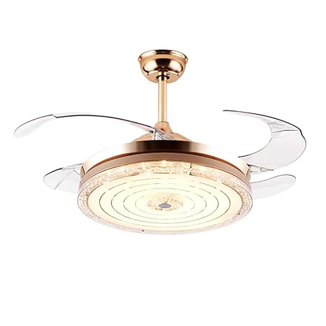 Crystal Ceiling Fan Light Retractable Ceiling Fan With Light