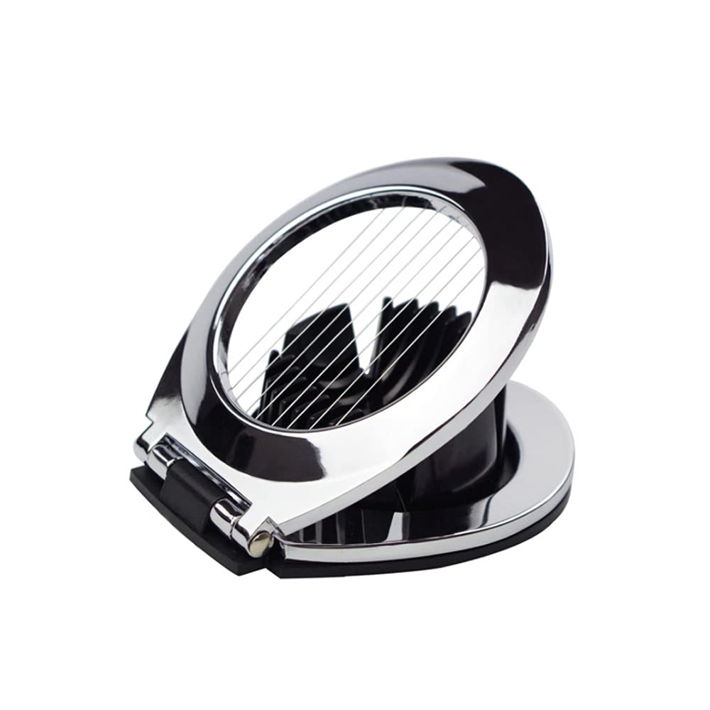 Multi Function Stainless Steel Look Egg Slicer Egg Cutters Portable Slicer for Hard Boiled Eggs Dishwasher Safe Heavy Duty Egg Cutter Kitchen Helper Black CYL21081104QD