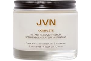 JVN Complete Instant Recovery Hair Serum, 3.4 Fl Oz, Frizz Fighting, Heat Protectant, Hair Smoothing Cream Strengthens & Repairs Damage, Silicone Free
