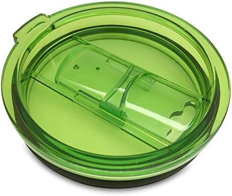 Green Replacement Lid with Slider Closure for Yeti Rambler, Ozark Trail Tumblers - Works Perfect with Straws (Lid only, Tumbler not included)