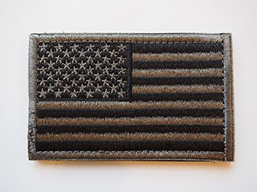 United States American Flag Patch Tactical Military Uniform Velcro Patch WIth Extra Backing 3"x2" Army Air Force Marine Navy Police Firefighter - Black Gray Silver Subdued