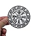 Patches for Jackets Men, 3PCS North Viking Compass Thor Hammer Rune Vegvisir Celtic Embroidered Patch Cool DIY Decor - Black & White