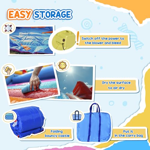 Outsunny Unicorn Bouncy Castle for Kids, Bounce House, Inflatable Water Slide Game, Ball Pit Pool, Climbing Wall, Basketball Hoop, Inflatable Game Toy, for 3-8, 12' x 10.5' x 7'