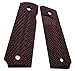 EXEL Cool Hand 1911 Full Size G10 Slim Grips, 3/16 Thin, Big Scoop, Ambi Safety Cut, OPS Texture, These Grips Only Work with Short Bushings, Red/Black, HH1S-J1S-15