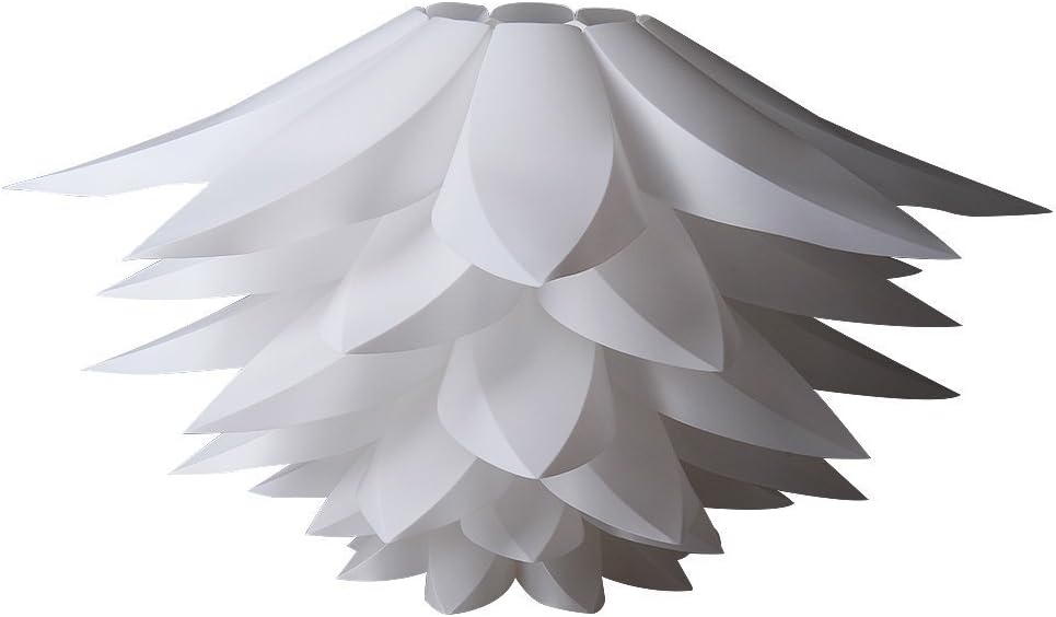 Seakin Puzzle Lotus Lampshade DIY Lamp Shades Kit Lotus Light Chandelier IQ PP Lampshade Pendant Hanging Suspension Lightshade for Ceiling Lights Bedroon Living Room DIA: 53CM (White)