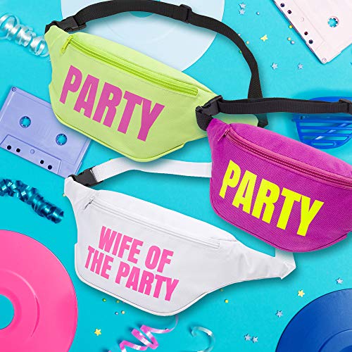 Bachelorette 80s Fanny Pack Set {7 Pack} 1 “Wife of The Party” Fanny