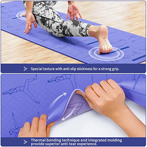 Instructional Yoga Mats with 150 Fadeproof Poses Printed on It 24