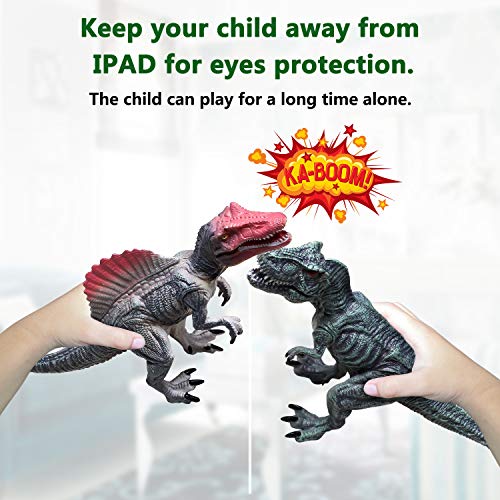 Hely Cancy 20 Pcs Realistic Dinosaur Action Figures with Movable Jaws, Educational Dinosaur Toys Playset for Kids - Thumbnail 5