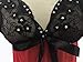 COSWE Women Sexy Babydoll Lingerie Set with Sequins (6XL, Black_Red)