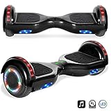 CHO Electric Self Balancing Dual Motors Scooter Hoverboard With Built-In Speaker and LED Lights - UL2272 Certified (Black)