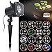 ANTSIR Rotating Landscape Projection LED Light, 16PCS Switchable Lens Snowflake Spotlight Projector (16)