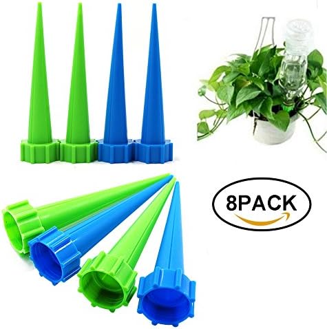 PureZoneA Automatic Watering Spikes 8 Pack - Plant Waterer Self Watering Spikes - Garden Plant Spikes Suitable for Indoor and Outdoor Vacation Garden Use