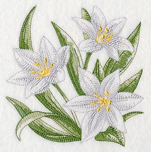 Embroidered Kitchen Towel White Star of Bethlehem