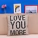 LEIOH Home Decor Cotton Linen Square Love You More Pattern Throw Pillow Case Sofa Cushion Cover 18 x 18, for Mom