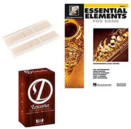Essential Elements 2000 Book 1 (Alto Saxophone) Deluxe with Lescana Paramount Series Alto Saxophone Reeds 2 PACK (Size 2)