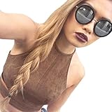 Women Tank Tops,Canserin Boho Cami Bustier Bra Crop Top Shirt (L, Brown)