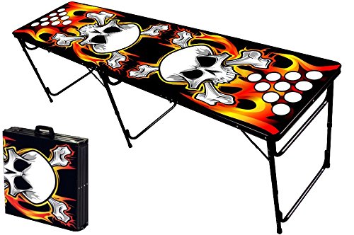 8-Foot Professional Beer Pong Table w/Holes - Flames Graphic - Thumbnail 7