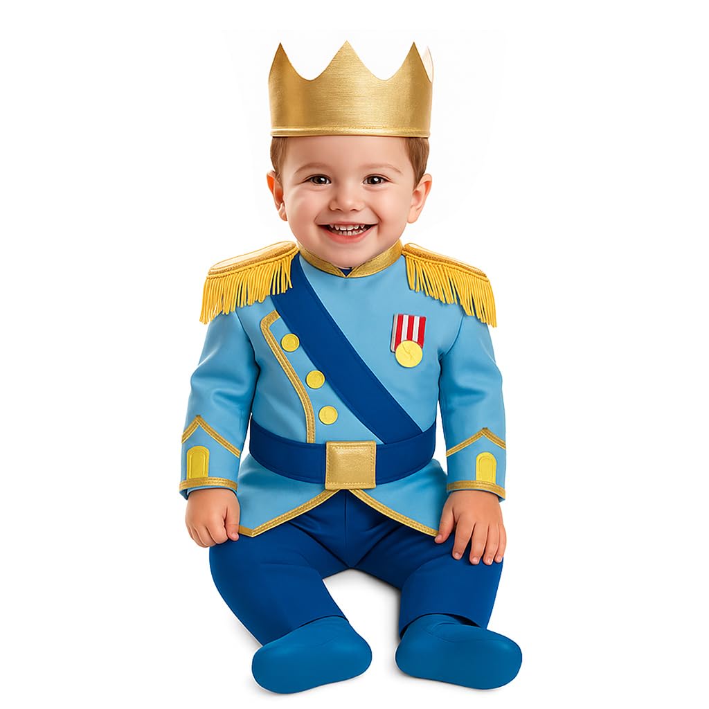 Generique - Cute Prince Costume for Babies Fancy Dress Costume Blue/Gold – 74 (6-12 Months)
