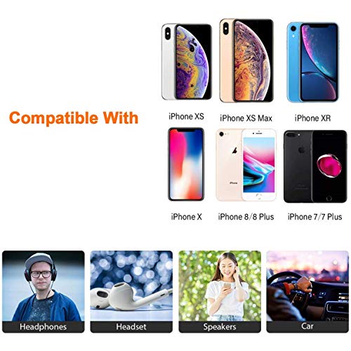 (2 Pack) Lighting to 3.5mm Headphones/Earbuds Jack Adapter Aux Cable Earphones/Headphone Converter Accessories Support iOS 12/11-Upgraded Compatible with iPhone Xs MAX/XR/X/8/8 Plus/7/7 Plus/ipad/iPod
