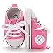 Unisex Baby Girls Boys Canvas Shoes Soft Sole Toddler First Walker Infant Sneaker Newborn Crib Shoes(Pink, 12-18Month)