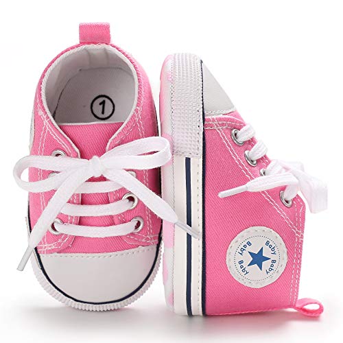 image for SOFMUO Unisex Baby Girls Boys Canvas Shoes Soft Sole Toddler First Wal