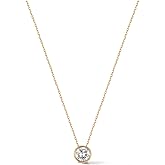 AGVANA Valentines Day Gifts Ray of Light 0.5-1 Ct Bezel Setting Round Solitaire Lab-Grown Diamond Pendant Necklace in 14K Solid Gold (D-E Color, VS Clarity) Fine Jewelry Anniversary Birthday Gifts for Women