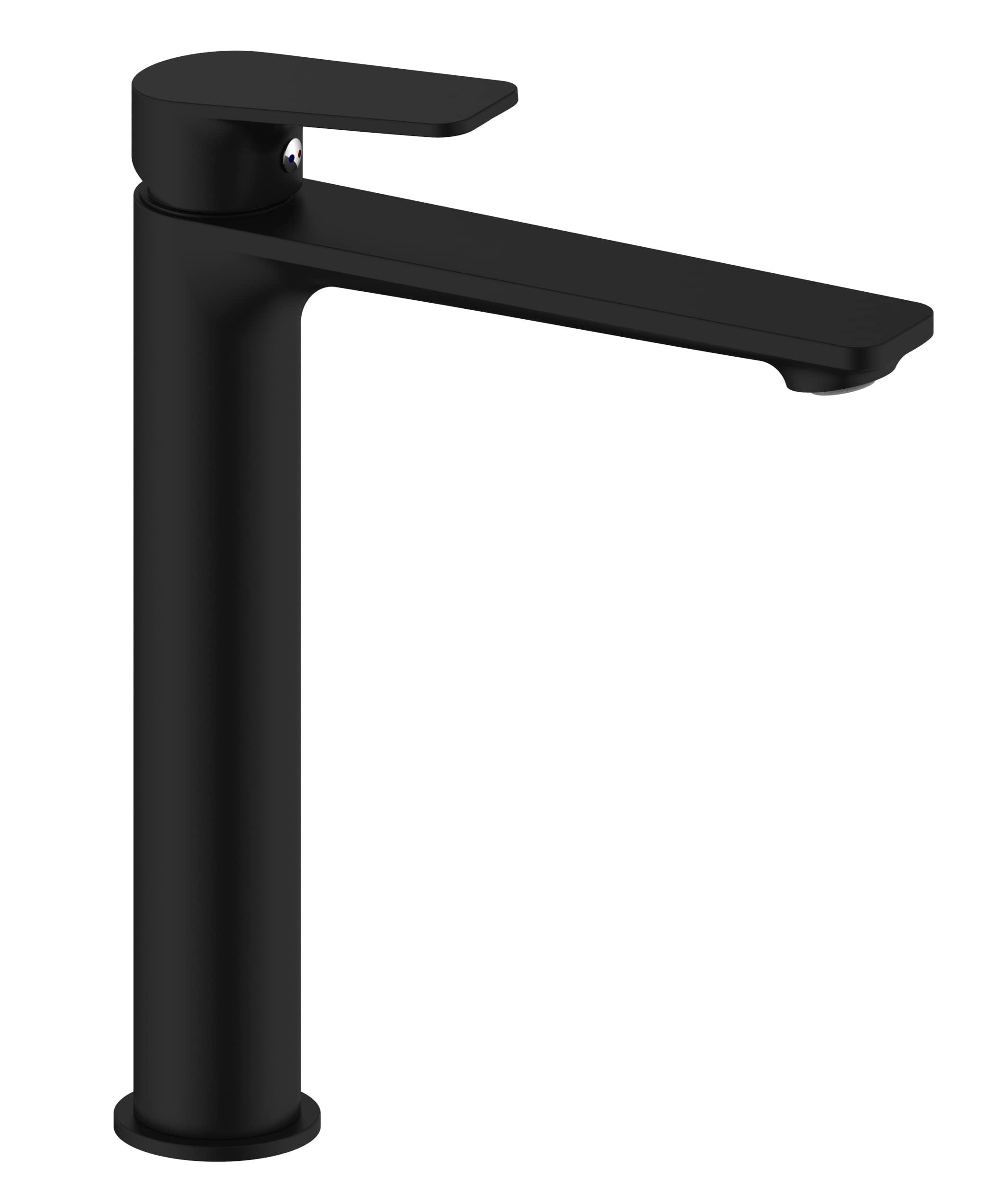 Edouard Rousseau - Nayak Basin Mixer - Flow Reducer Aerator, Quick Hand Clamping Nut, Click-Clac Drainage - 272 x 162 mm - Black