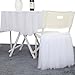 Suppromo Fluffy Tutu Chair Skirt Gold Brim Slipcovers White Chair Tutu Skirt for Baby Shower,Bridal Shower,Birthday Party&Home Decoration