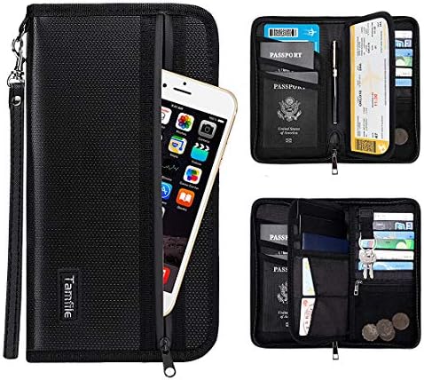 Passport Holder RFID Travel Wallet Waterproof & Fireproof Tickets Itinerary Document Organizer with Zipper/Strap for Woman & Man & Family Fit 5 Passports 1 Passport Holder RFID Travel Wallet Waterproof & Fireproof Tickets Itinerary Document Organizer with Zipper/Strap for Woman & Man & Family Fit 5 Passports